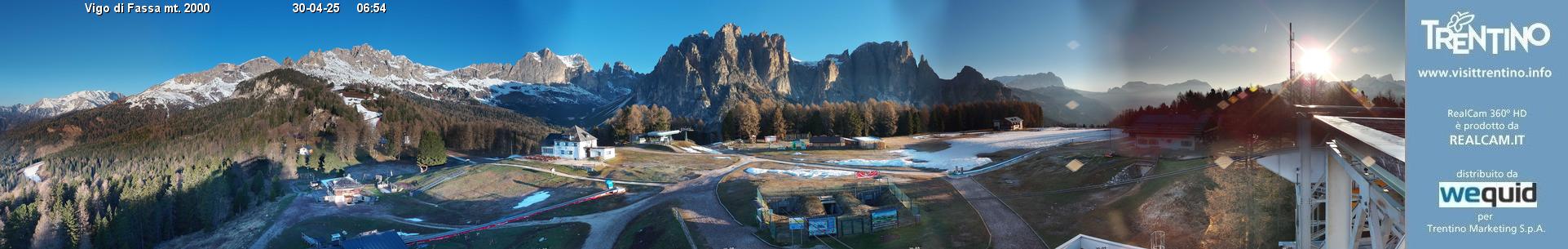 Panorama realtime 360° Vigo di Fassa - Catinaccio. Ciampedie.