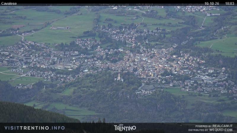 Webcam su Cavalese da Alpe Cermis