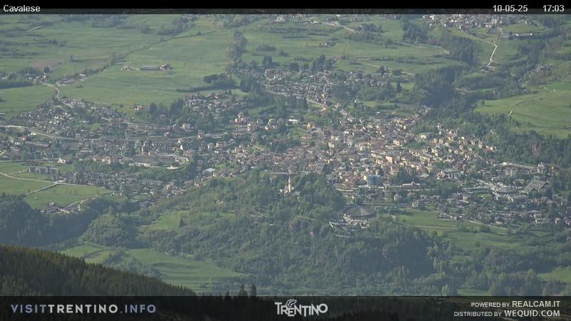 Webcam su Cavalese da Alpe Cermis